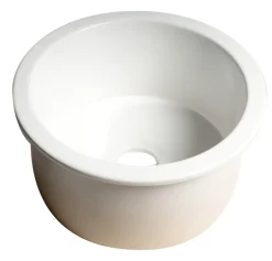 ALFI brand 19" Round Fireclay Bar/Prep Sink, White, ABF1818R-W