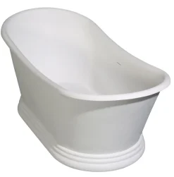 ALFI brand 63" Solid Surface Resin Free Standing Oval Bathtub, White Matte, AB9950
