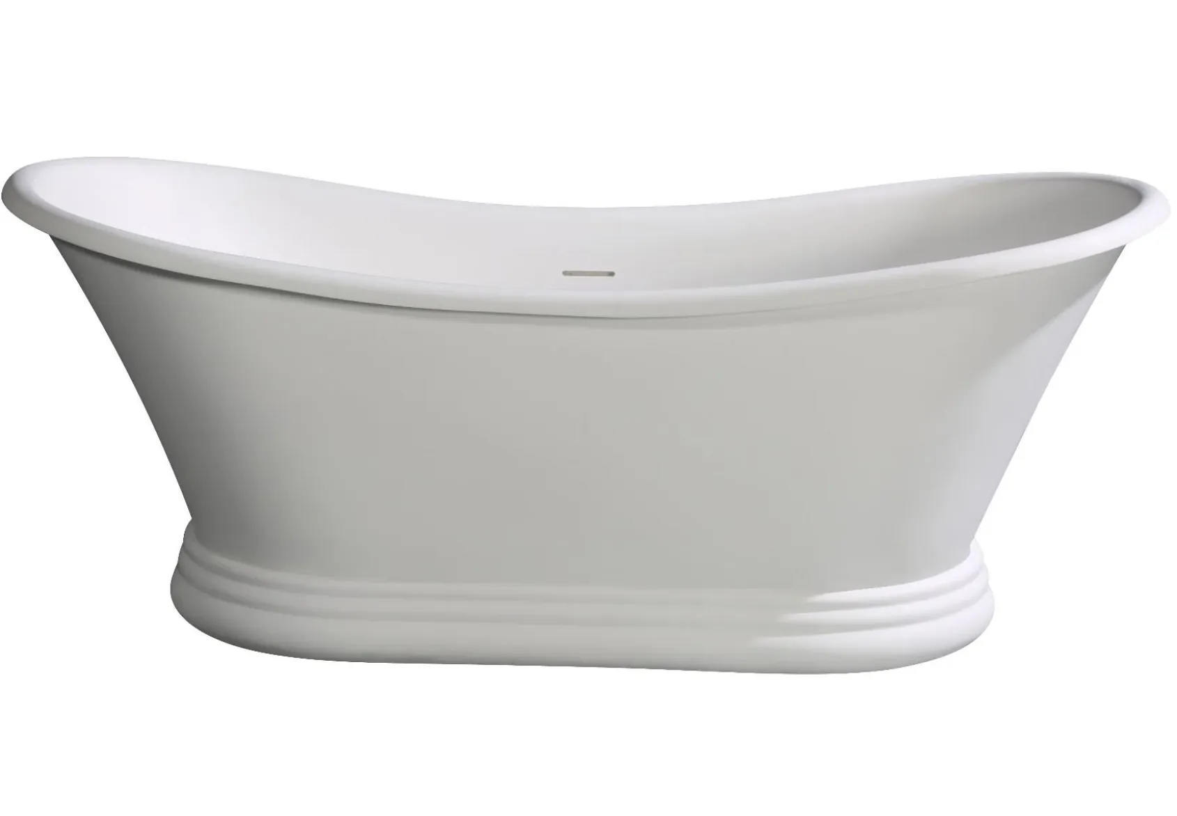 ALFI brand 63" Solid Surface Resin Free Standing Oval Bathtub, White Matte, AB9950