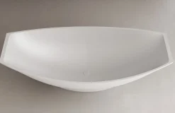 ALFI brand 71" Solid Surface Resin Free Standing Oval Bathtub, Hammock Style, White Matte, AB9991