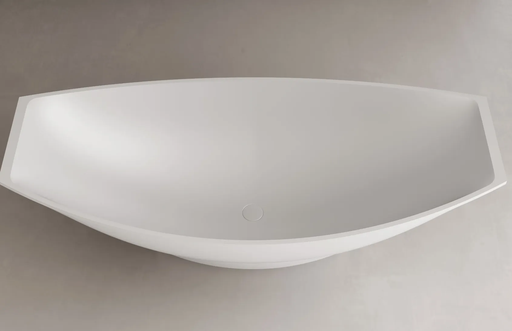 ALFI brand 71" Solid Surface Resin Free Standing Oval Bathtub, Hammock Style, White Matte, AB9991