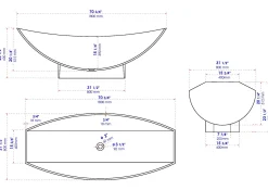 ALFI brand 71" Solid Surface Resin Free Standing Oval Bathtub, Hammock Style, White Matte, AB9991