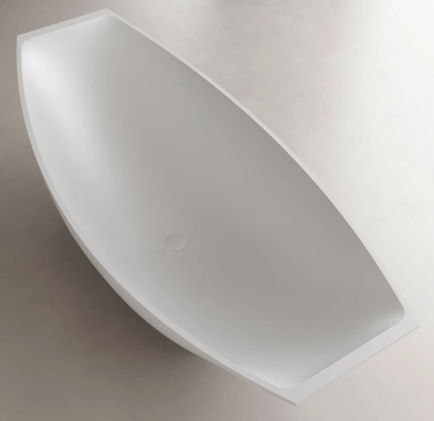 ALFI brand 71" Solid Surface Resin Free Standing Oval Bathtub, Hammock Style, White Matte, AB9991