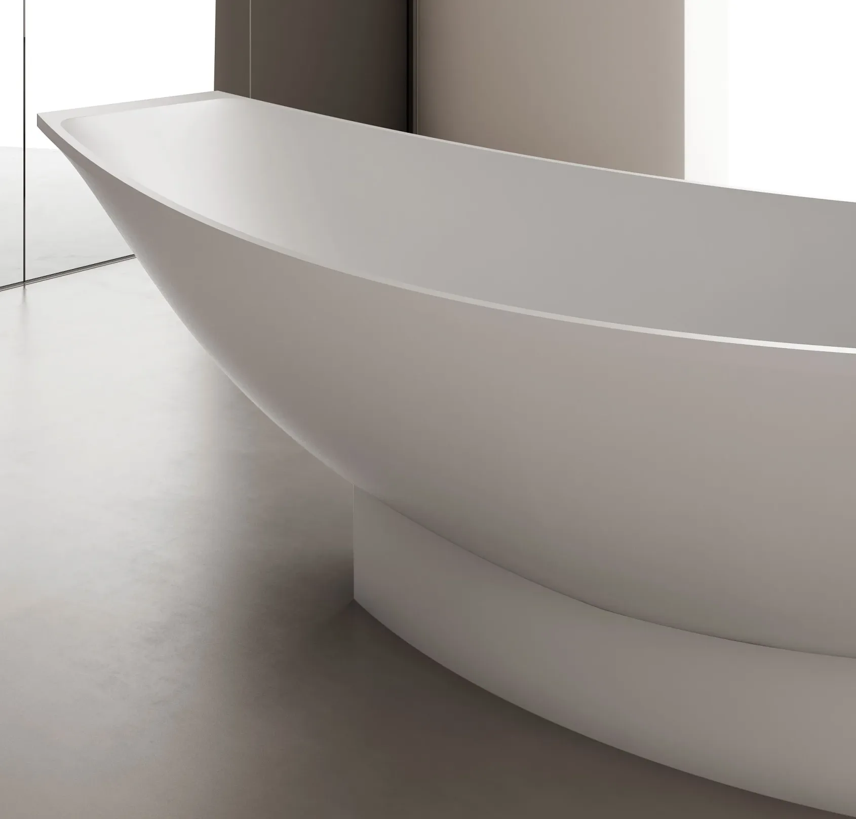 ALFI brand 71" Solid Surface Resin Free Standing Oval Bathtub, Hammock Style, White Matte, AB9991