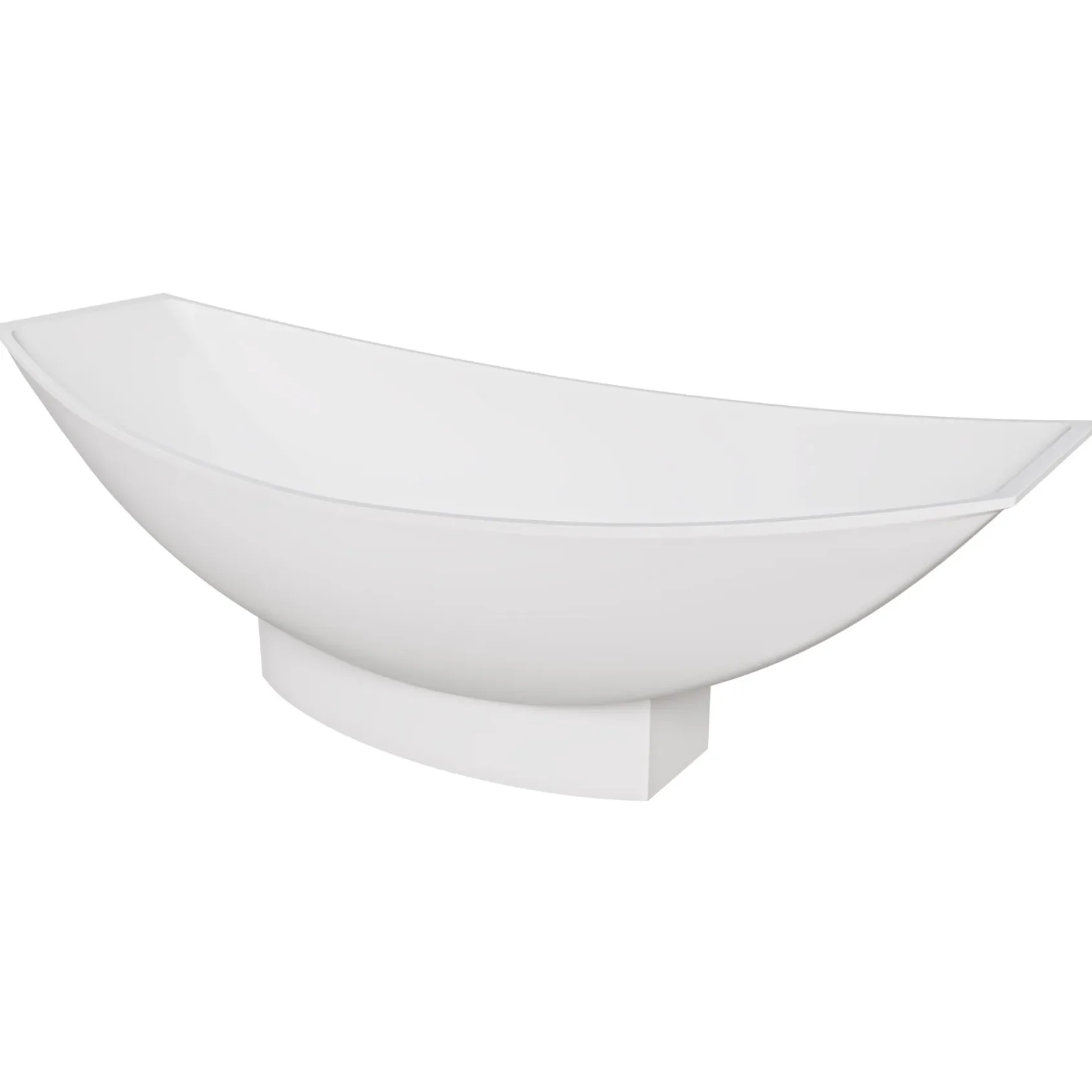 ALFI brand 71" Solid Surface Resin Free Standing Oval Bathtub, Hammock Style, White Matte, AB9991