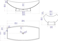 ALFI brand 71" Solid Surface Resin Free Standing Oval Bathtub, Hammock Style, Black Matte, AB9992BM
