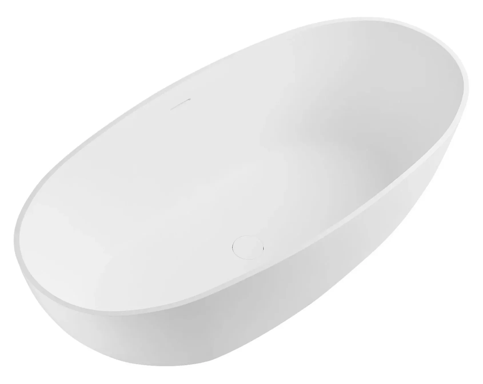 ALFI brand 59" Solid Surface Resin Free Standing Oval Soaking Bathtub, White, AB9975
