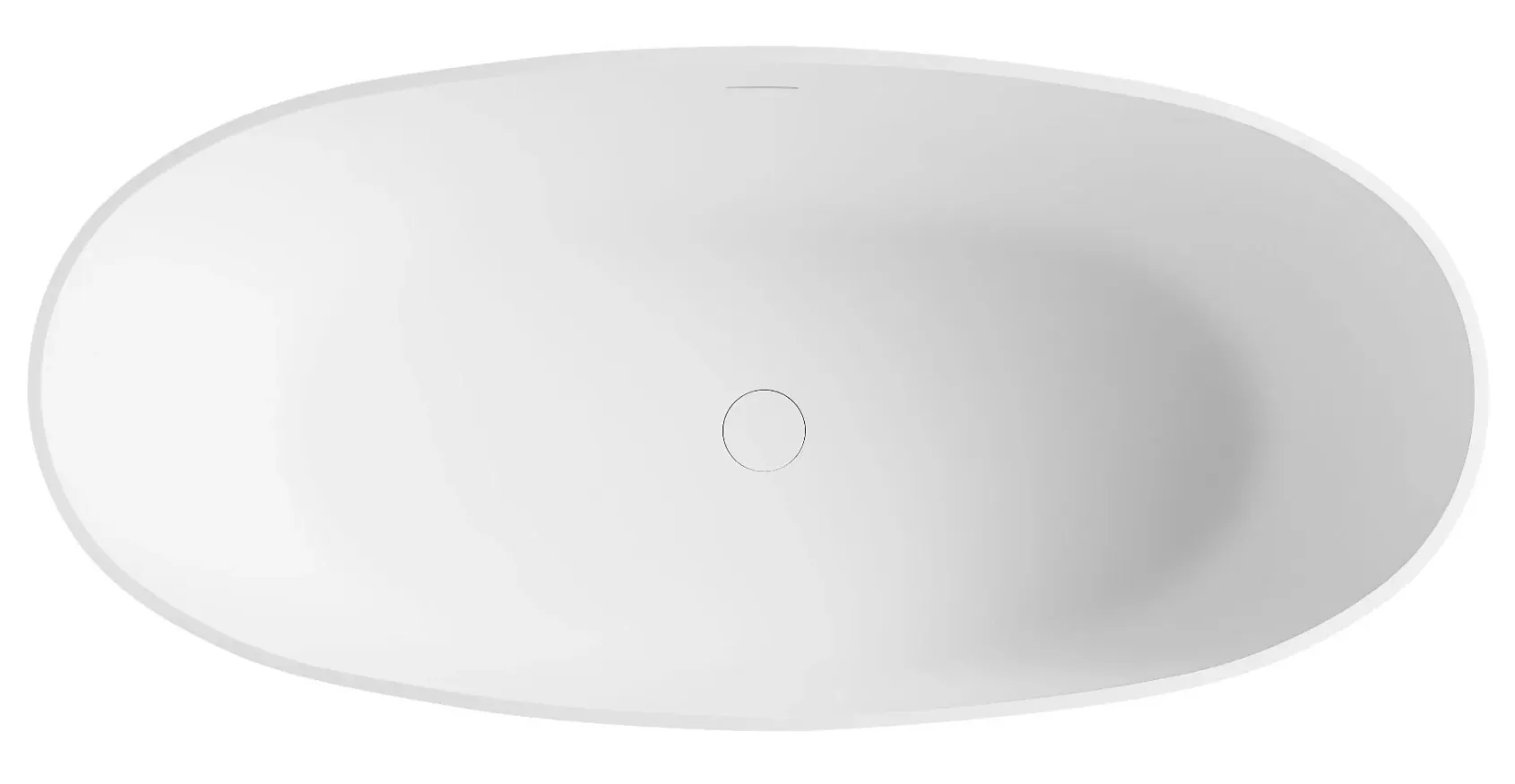 ALFI brand 59" Solid Surface Resin Free Standing Oval Soaking Bathtub, White, AB9975