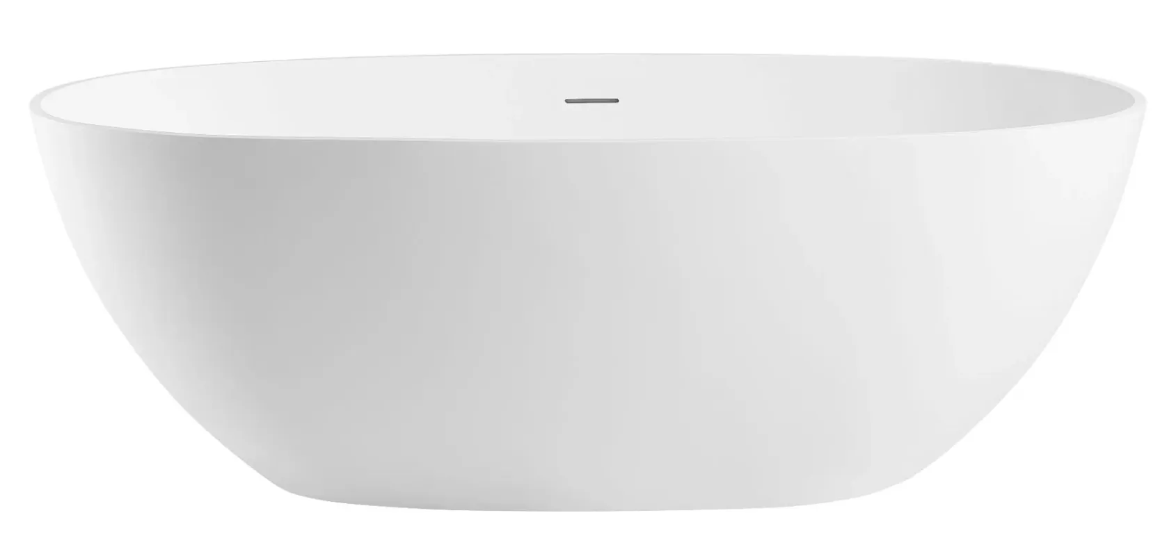 ALFI brand 59" Solid Surface Resin Free Standing Oval Soaking Bathtub, White, AB9975