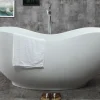 ALFI brand 66" Solid Surface Smooth Resin Free Standing Oval Soaking Bathtub, White Matte, AB9949