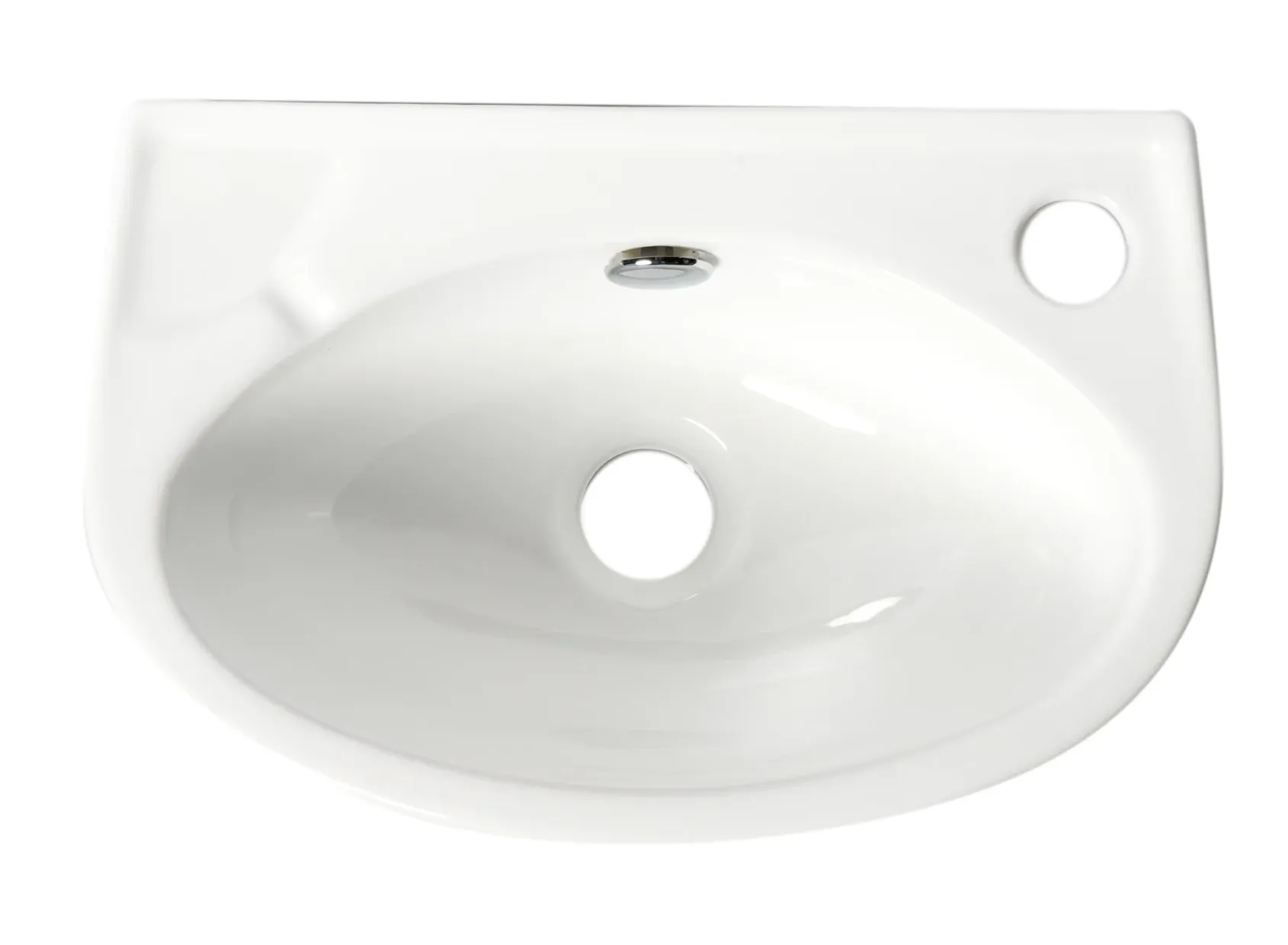 ALFI brand 14.13" x 9.5" Oval Wall Mount Porcelain Bathroom Sink, White, 1 Faucet Hole, ABC118