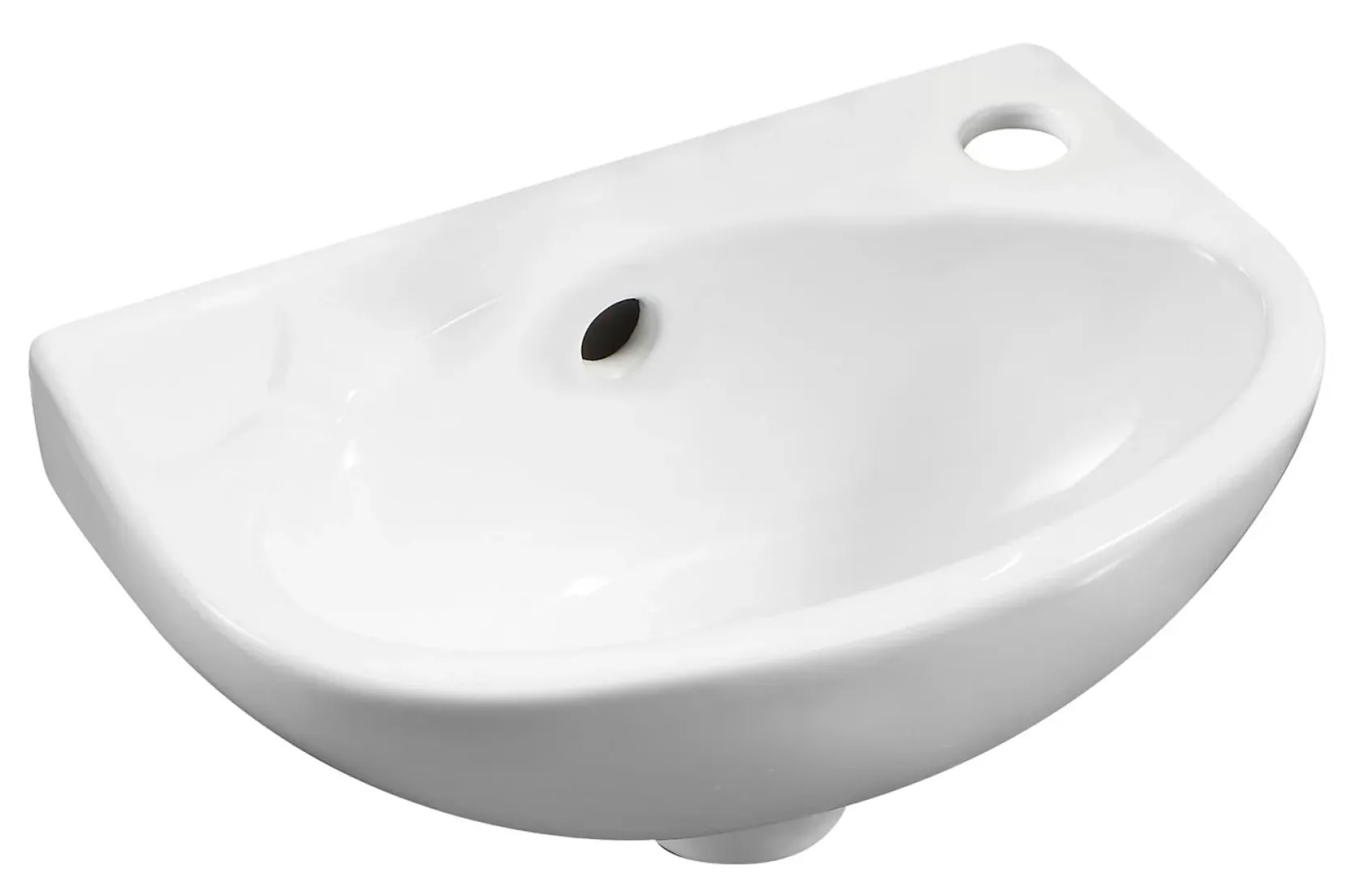 ALFI brand 14.13" x 9.5" Oval Wall Mount Porcelain Bathroom Sink, White, 1 Faucet Hole, ABC118