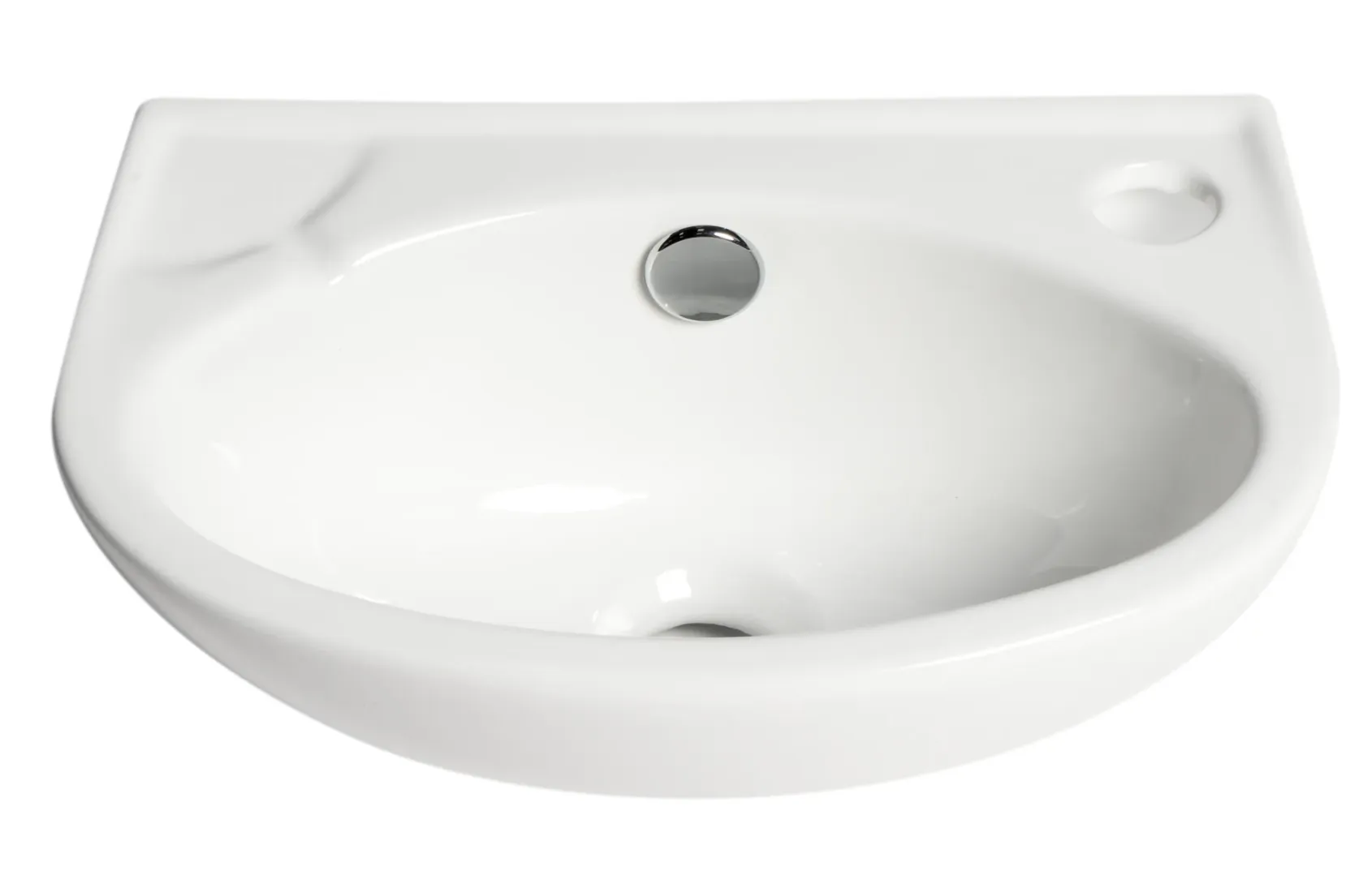 ALFI brand 14.13" x 9.5" Oval Wall Mount Porcelain Bathroom Sink, White, 1 Faucet Hole, ABC118
