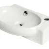 ALFI brand 16.75" x 10.38" Oval Wall Mount Porcelain Bathroom Sink, White, 1 Faucet Hole, ABC117
