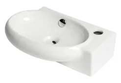 ALFI brand 16.75" x 10.38" Oval Wall Mount Porcelain Bathroom Sink, White, 1 Faucet Hole, ABC117