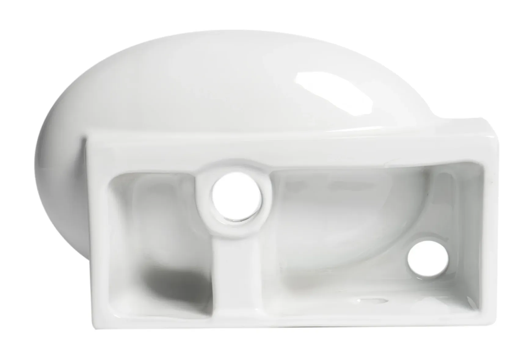 ALFI brand 16.75" x 10.38" Oval Wall Mount Porcelain Bathroom Sink, White, 1 Faucet Hole, ABC117