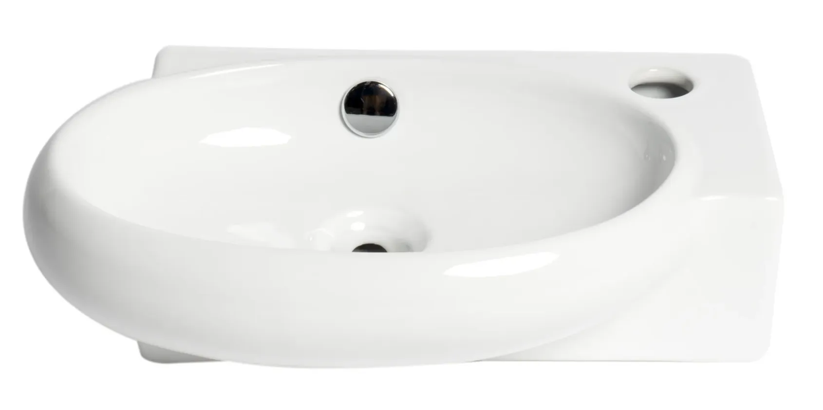 ALFI brand 16.75" x 10.38" Oval Wall Mount Porcelain Bathroom Sink, White, 1 Faucet Hole, ABC117