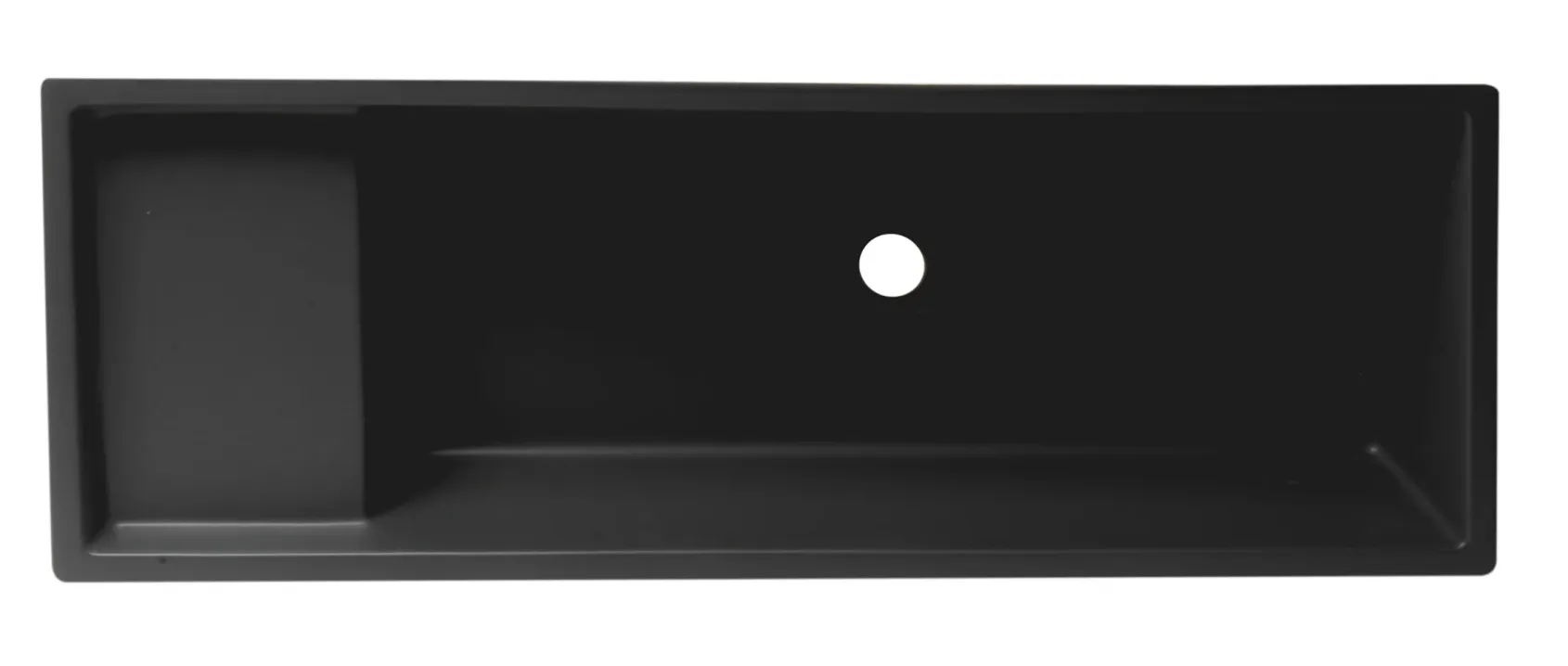 ALFI brand 39.4" x 14.6" Rectangle Above Mount or Semi Recessed Fireclay Bathroom Sink, Black Matte, No Faucet Hole, AB39TRBM