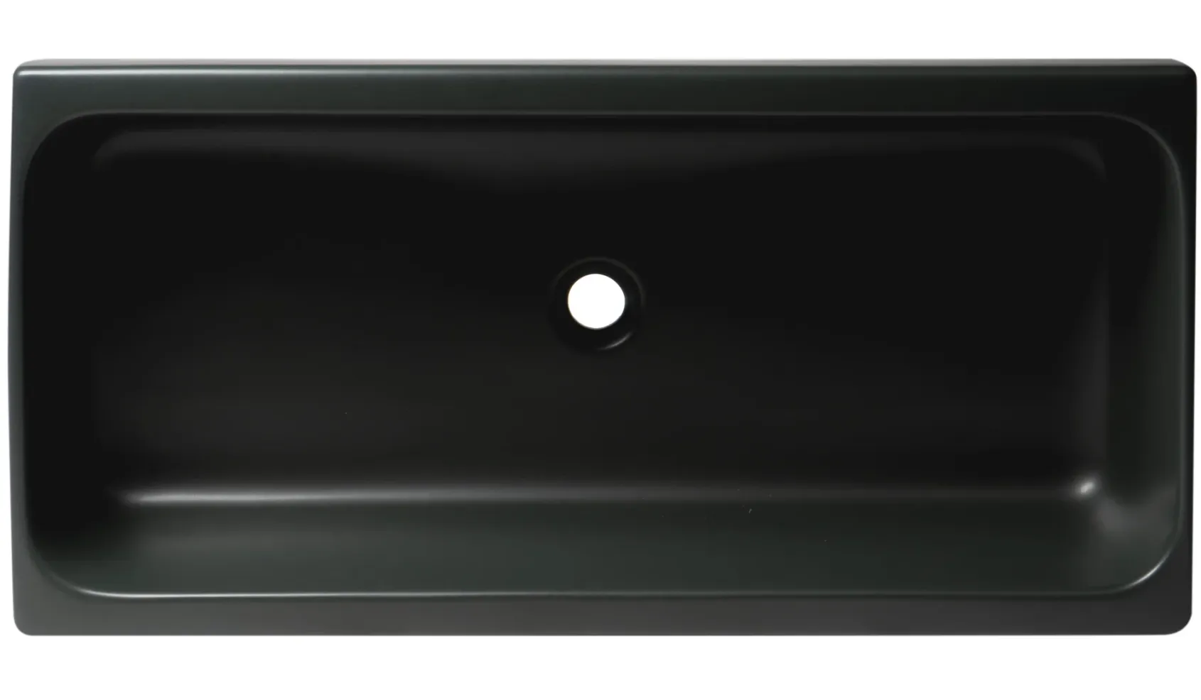 ALFI brand 35.5" x 17.75" Rectangle Above Mount or Semi Recessed Fireclay Bathroom Sink, Black Matte, No Faucet Hole, AB36TRBM