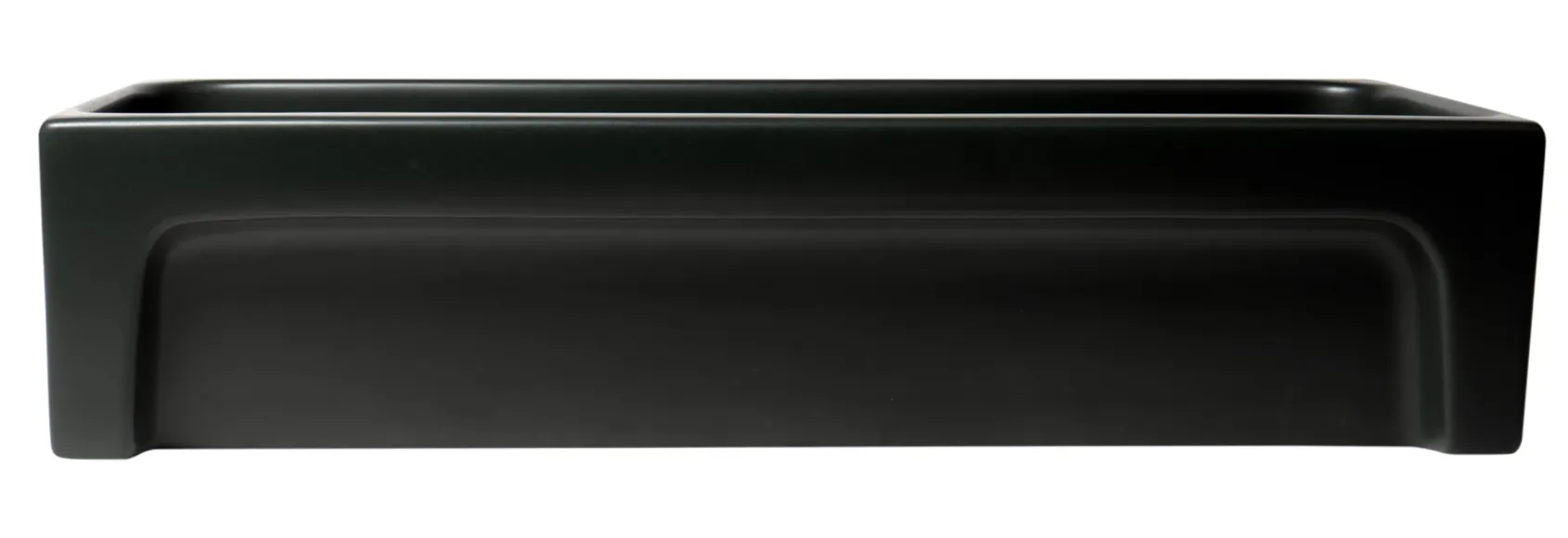 ALFI brand 35.5" x 17.75" Rectangle Above Mount or Semi Recessed Fireclay Bathroom Sink, Black Matte, No Faucet Hole, AB36TRBM