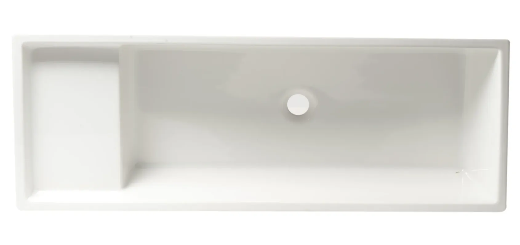 ALFI brand 39.4" x 14.6" Rectangle Above Mount or Semi Recessed Fireclay Bathroom Sink, White, No Faucet Hole, AB39TR