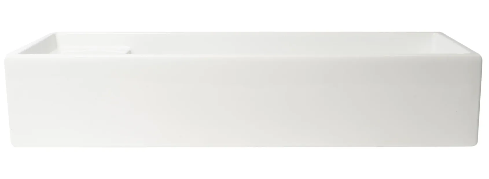 ALFI brand 39.4" x 14.6" Rectangle Above Mount or Semi Recessed Fireclay Bathroom Sink, White, No Faucet Hole, AB39TR