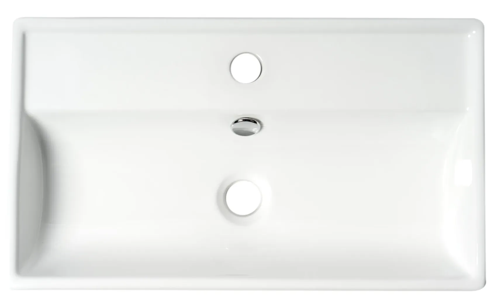 ALFI brand 21.38" x 12.25" Rectangle Wall Mount Porcelain Bathroom Sink, White, 1 Faucet Hole, ABC122