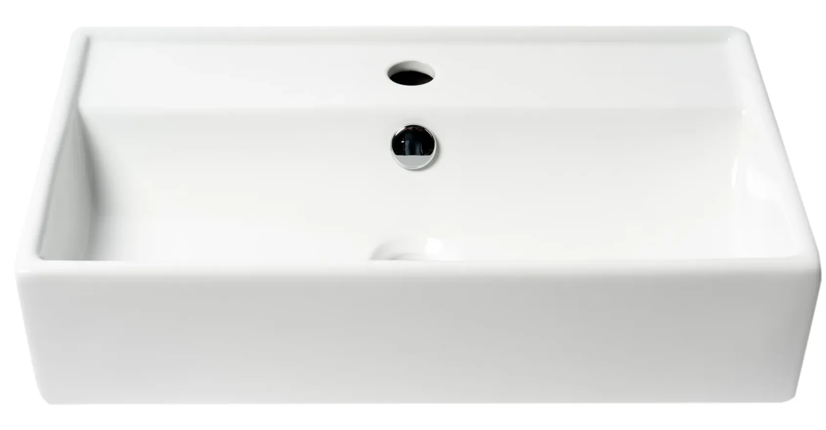 ALFI brand 21.38" x 12.25" Rectangle Wall Mount Porcelain Bathroom Sink, White, 1 Faucet Hole, ABC122