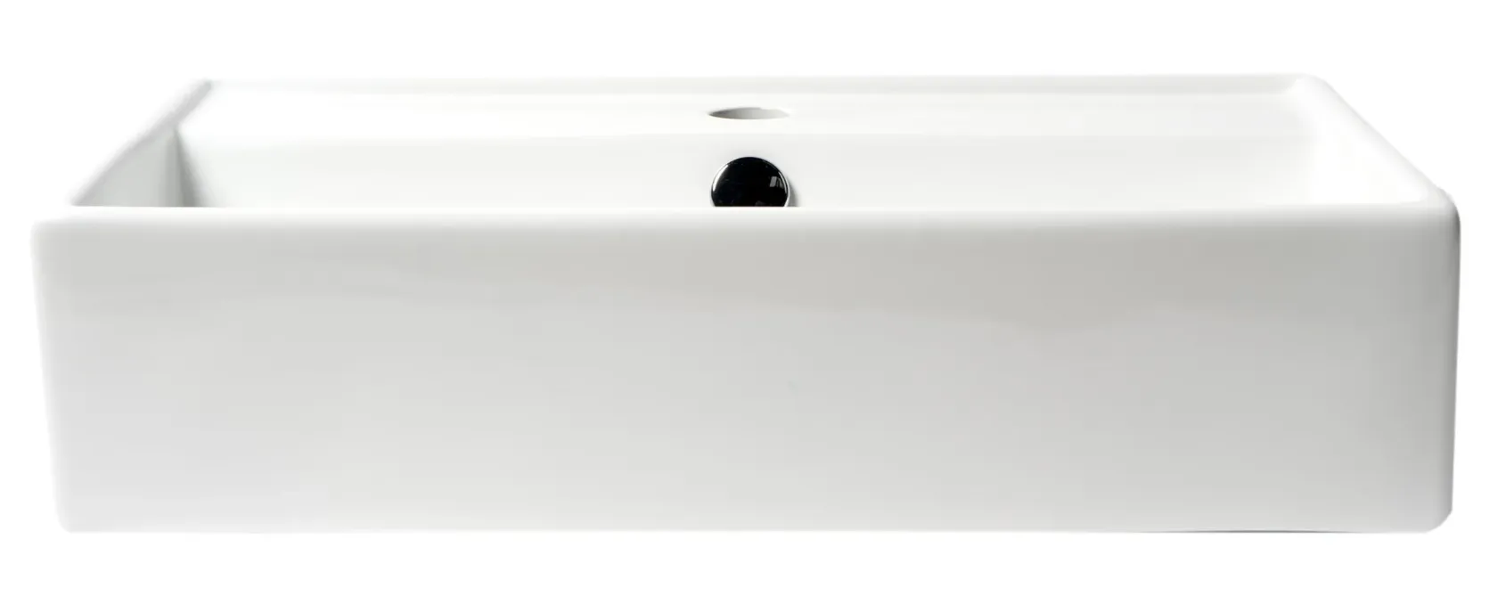 ALFI brand 21.38" x 12.25" Rectangle Wall Mount Porcelain Bathroom Sink, White, 1 Faucet Hole, ABC122
