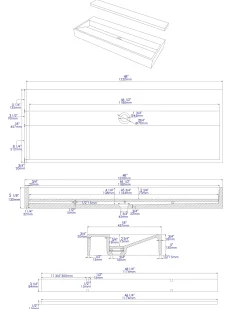 ALFI brand 48" x 18" Rectangle Above Mount or Semi Recessed Concrete Bathroom Sink, Gray Matte, No Faucet Hole, ABCO48TR