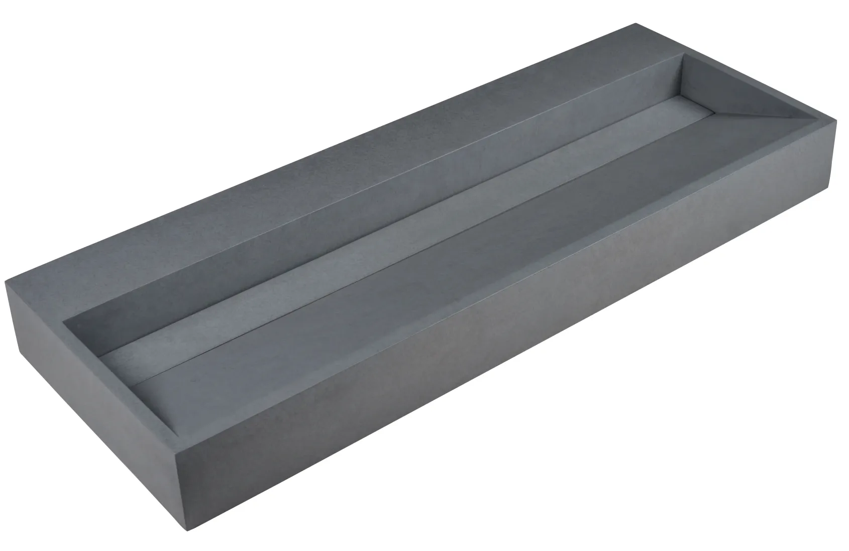 ALFI brand 48" x 18" Rectangle Above Mount or Semi Recessed Concrete Bathroom Sink, Gray Matte, No Faucet Hole, ABCO48TR