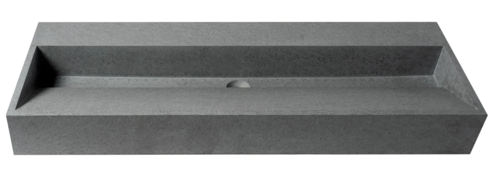 ALFI brand 48" x 18" Rectangle Above Mount or Semi Recessed Concrete Bathroom Sink, Gray Matte, No Faucet Hole, ABCO48TR