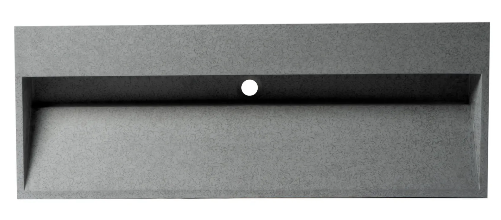 ALFI brand 48" x 18" Rectangle Above Mount or Semi Recessed Concrete Bathroom Sink, Gray Matte, No Faucet Hole, ABCO48TR