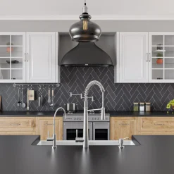 ALFI brand AB2039 Solid Stainless Steel Commercial Spring Kitchen Faucet