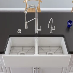 ALFI brand AB2039 Solid Stainless Steel Commercial Spring Kitchen Faucet