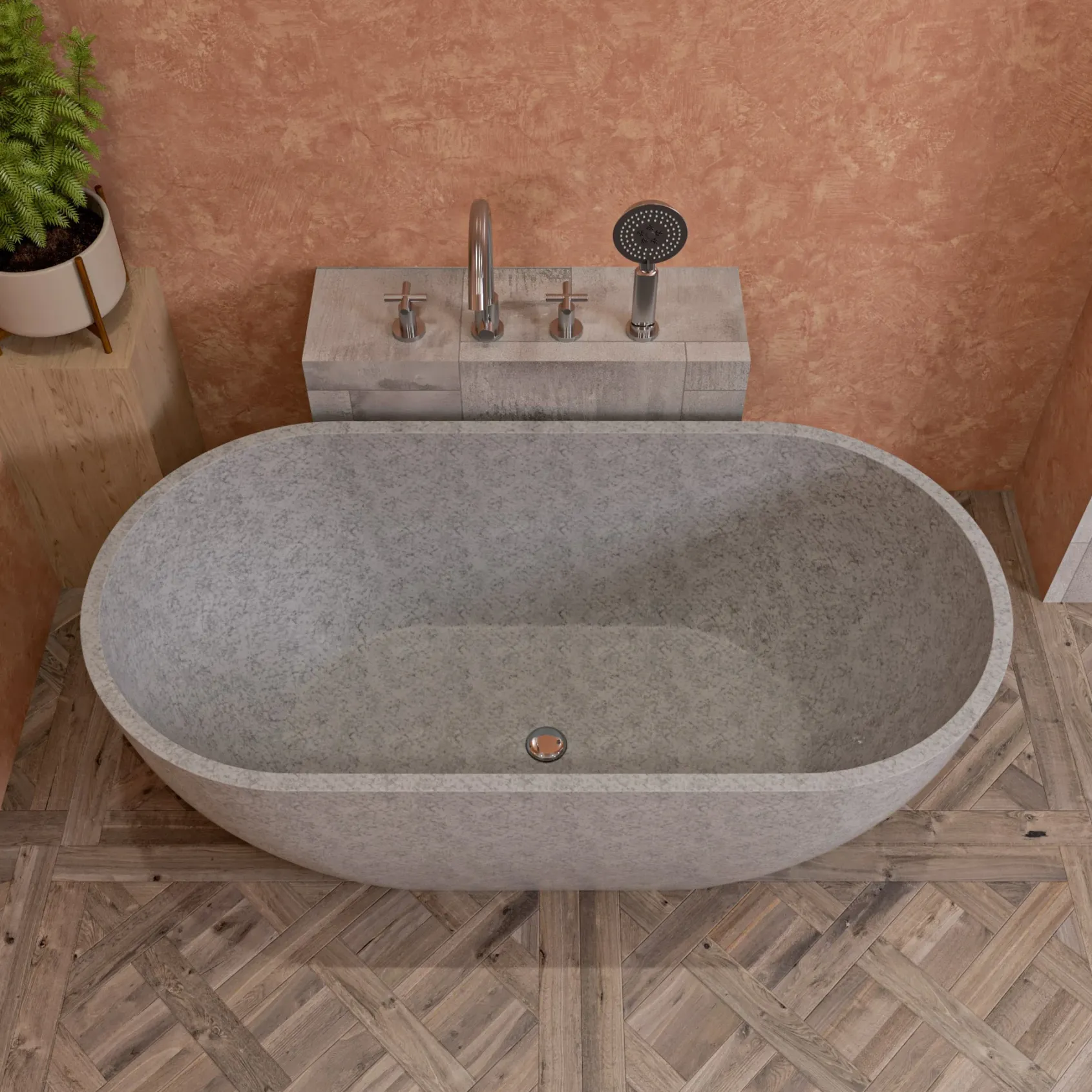 ALFI brand AB2503-BN Brushed Nickel Deck Mounted Tub Filler with Hand Held Showerhead