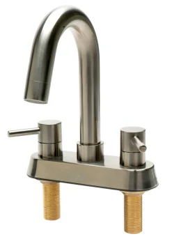 ALFI brand AB1400-BN Brushed Nickel Two-Handle 4'' Centerset Bathroom Faucet