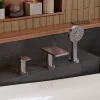 ALFI brand AB2879-BN Brushed Nickel Deck Mounted Tub Filler with Hand Held Showerhead