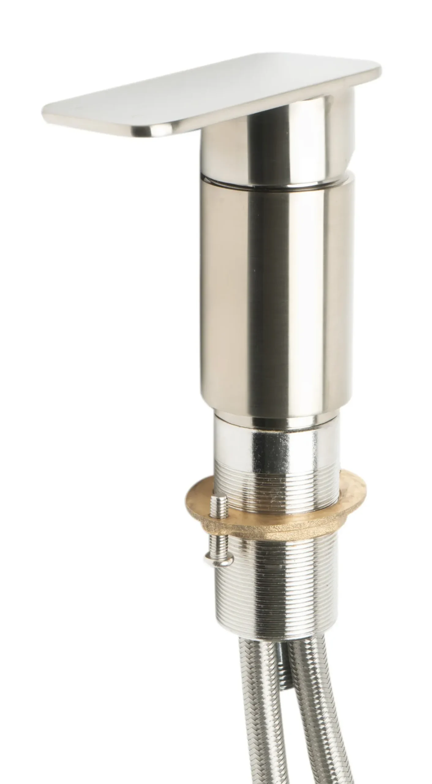 ALFI brand AB2879-BN Brushed Nickel Deck Mounted Tub Filler with Hand Held Showerhead
