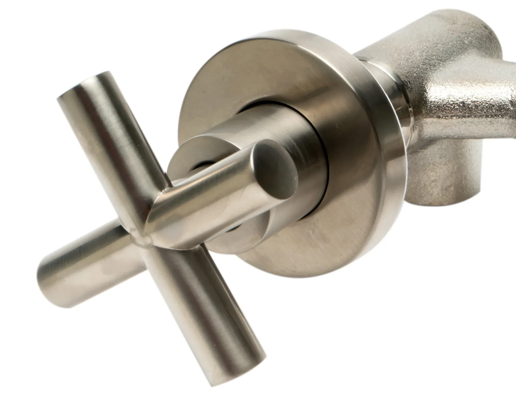 ALFI brand AB1035-BN Brushed Nickel 8" Widespread Wall-Mounted Cross Handle Faucet