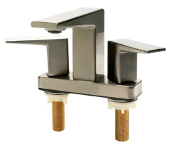 ALFI brand AB1020-BN Brushed Nickel Two-Handle 4'' Centerset Bathroom Faucet