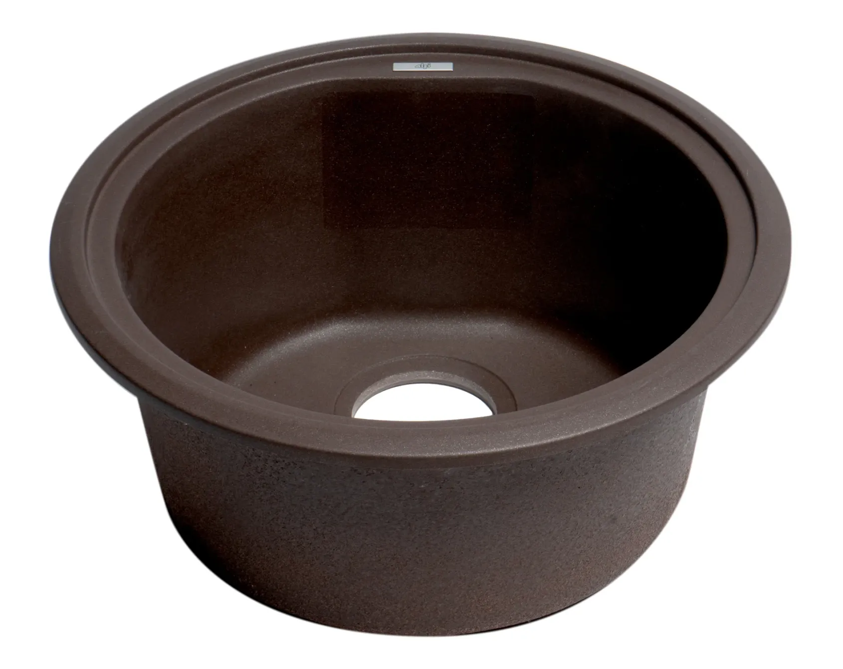 ALFI brand AB1717DI-C Chocolate 17" Drop-In Round Granite Composite Kitchen Prep Sink