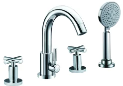 ALFI brand AB2503-PC Polished Chrome Deck Mounted Tub Filler with Hand Held Showerhead