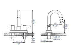 ALFI brand AB1400-PC Polished Chrome Two-Handle 4'' Centerset Bathroom Faucet