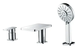 ALFI brand AB2879-PC Polished Chrome Deck Mounted Tub Filler with Hand Held Showerhead