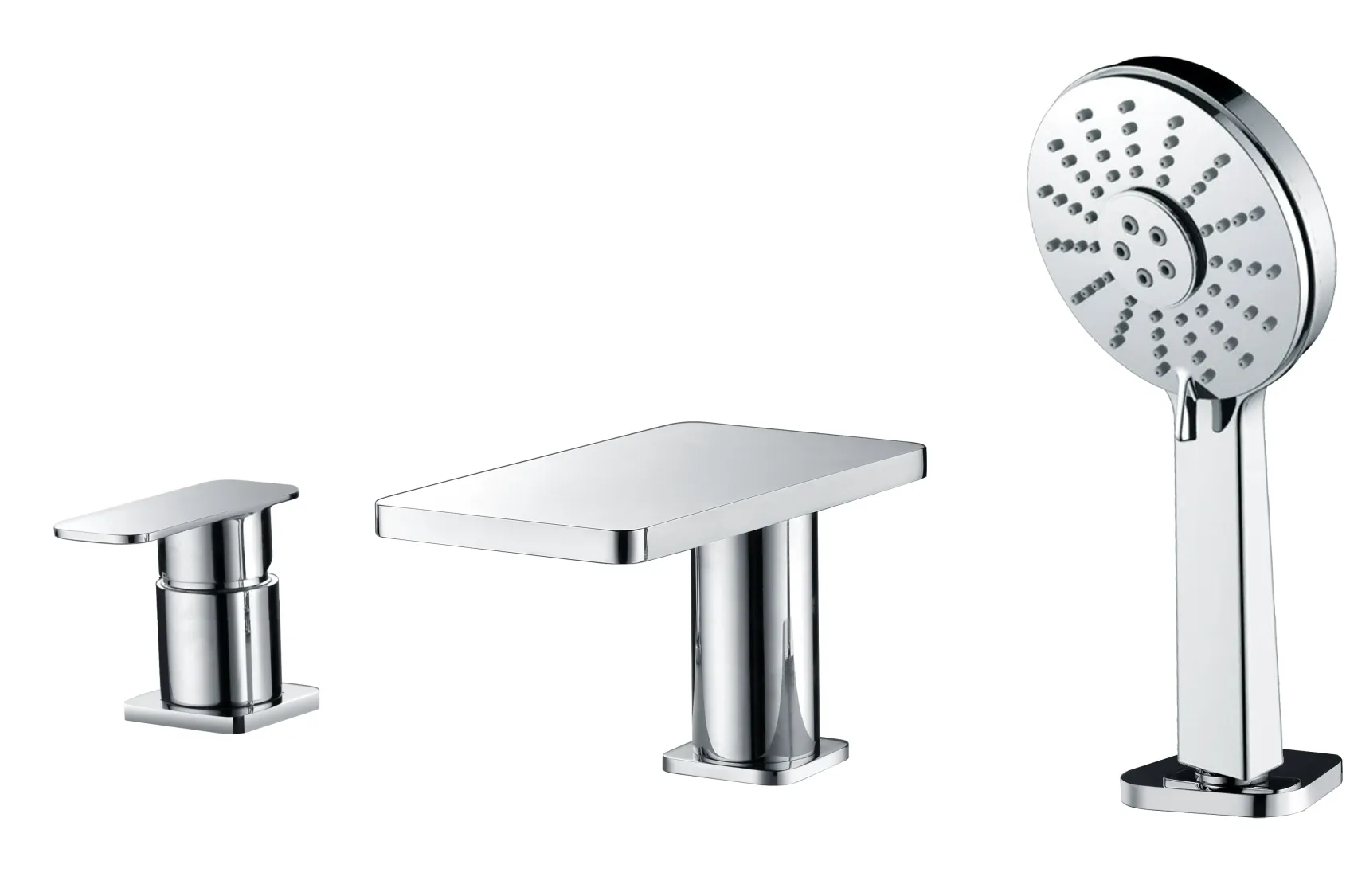 ALFI brand AB2879-PC Polished Chrome Deck Mounted Tub Filler with Hand Held Showerhead