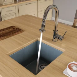ALFI brand AB1720UM-T Titanium 17" Undermount Rectangular Granite Composite Kitchen Prep Sink
