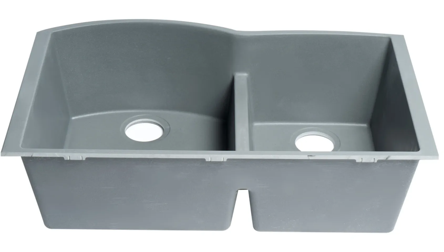 ALFI brand AB3320UM-T Titanium 33" Double Bowl Undermount Granite Composite Kitchen Sink