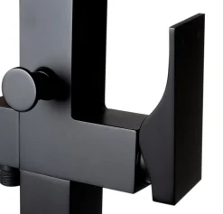 ALFI brand Brass, AB2180-BM Black Matte Single Lever Floor Mounted Tub Filler Mixer w Hand Held Shower Head
