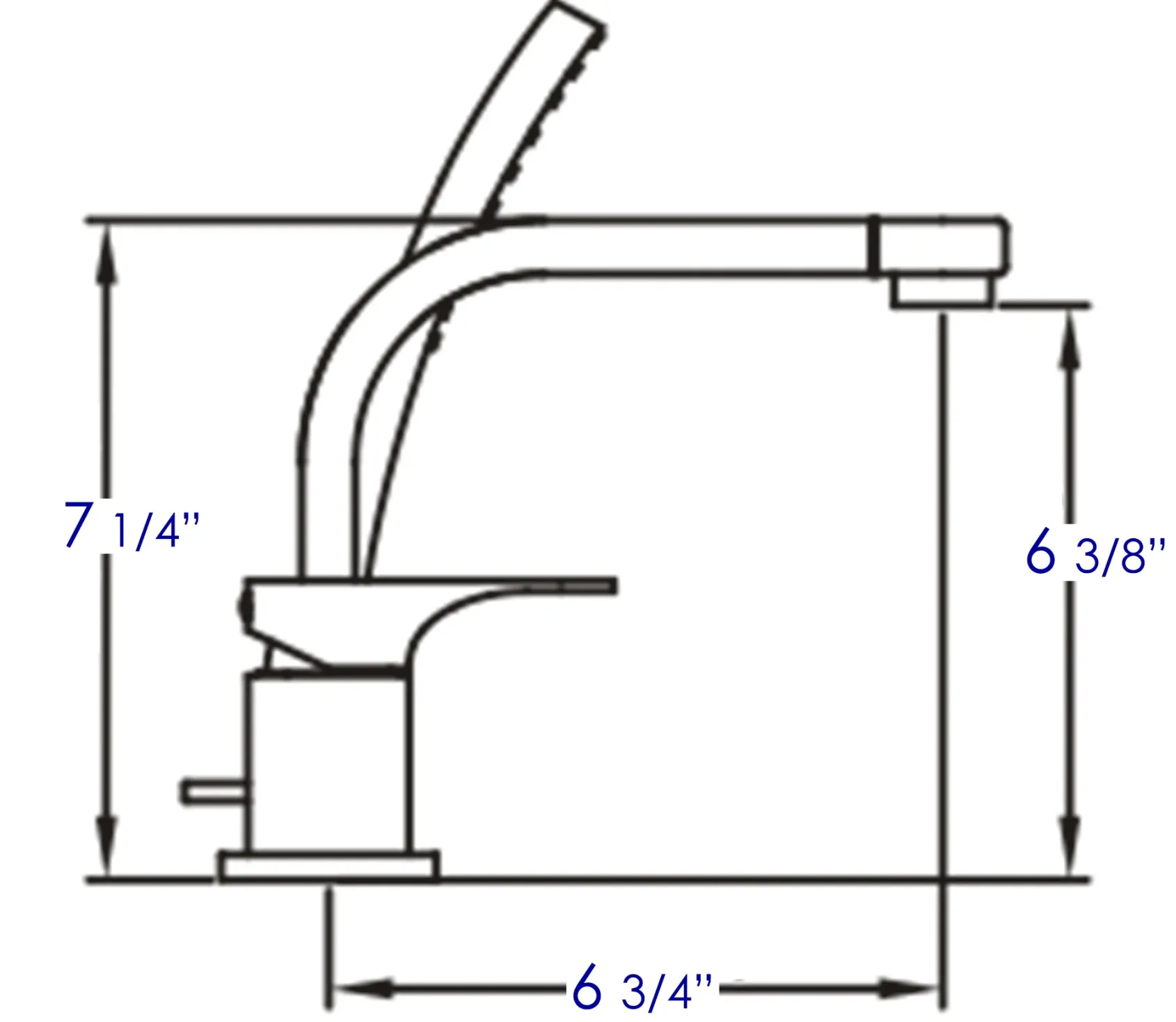 ALFI brand Brass, AB2703-BN Brushed Nickel Deck Mounted Tub Filler and Round Hand Held Shower Head